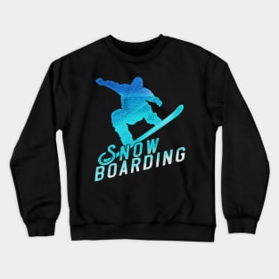 Retro Look Snowboarder, Snowboarding Motive Crewneck Sweatshirt